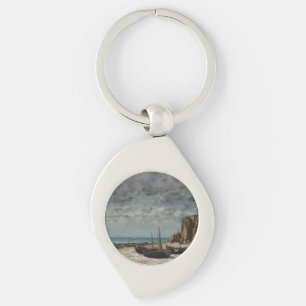 Boats on a Beach, Étretat – Gustave Courbet Keychain