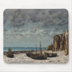 Boats on a Beach, Étretat – Gustave Courbet Mouse Pad