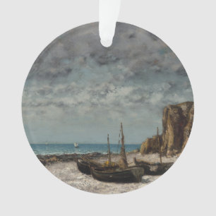 Boats on a Beach, Étretat – Gustave Courbet Ornament
