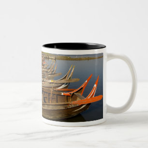Boats on lake between Kyauktawgyi Paya and Two-Tone Coffee Mug