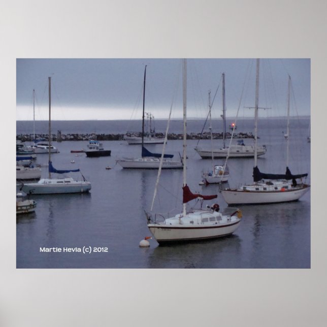 Boats on Monterey Bay Poster (Front)