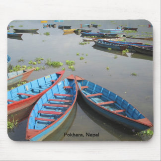 Boats on Phewa Lake Mouse Pad