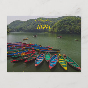 Boats on Phewa Lake Pokhara Nepal Postcard