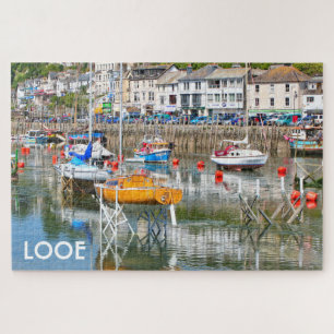 Boats on stilts, Looe, Cornwall, England Jigsaw Puzzle