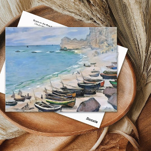 Boats on the Beach at Etretat Claude Monet Postcard