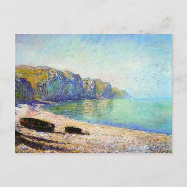 Boats on the Beach at Pourville, Low Tide Monet Postcard (Front)
