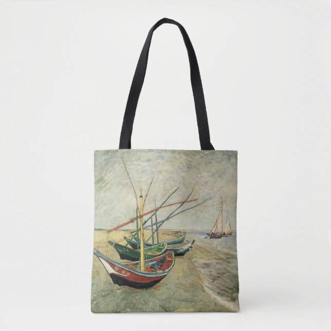 Boats on the Beach at Saintes-Maries Tote Bag (Front)
