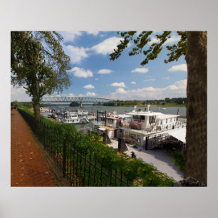 Boats on the Ohio River at Marietta, Ohio  Poster