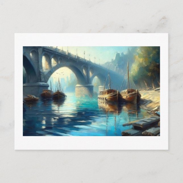 Boats on the River,  Postcard (Front)