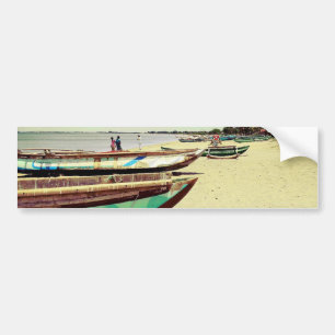 Boats on Tropical Beach Bumper Sticker