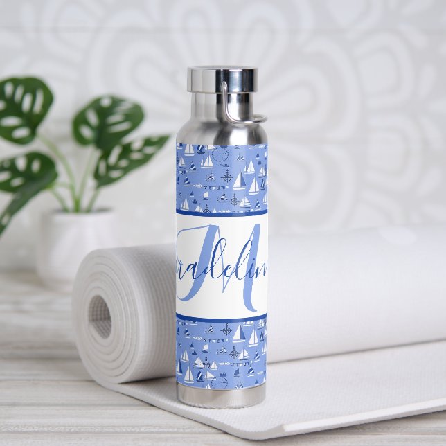 Boats personalized  water bottle (Yoga)