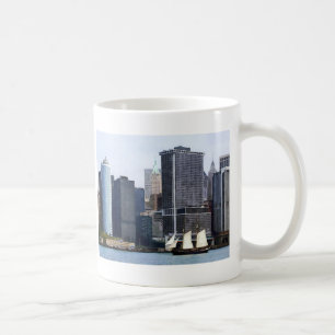 Boats - Schooner Against the Manhattan Skyline Coffee Mug