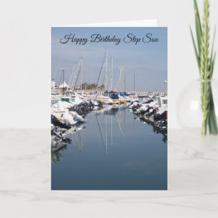 Boats Step Son Birthday Card