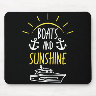 Boats sunshine retro vintage yacht sunset boaters mouse pad