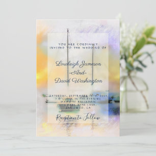 Boats wedding invitation