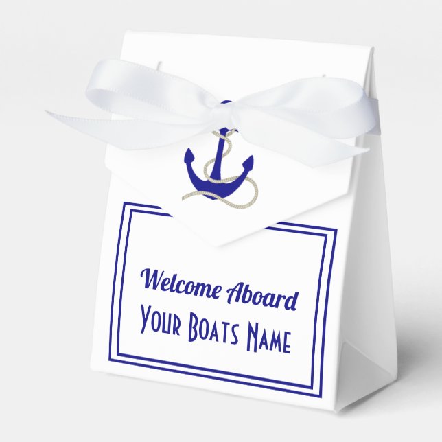 Boats welcome aboard gift favor box (Front Side)