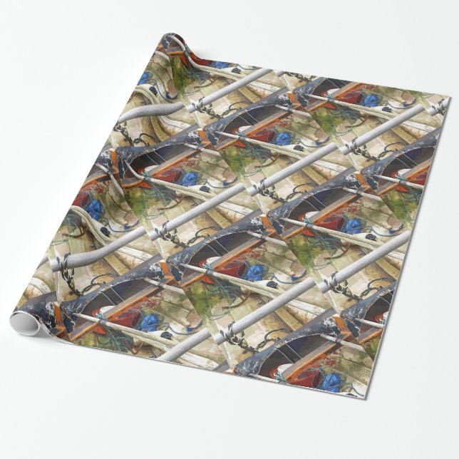 BOATS WRAPPING PAPER (Unrolled)