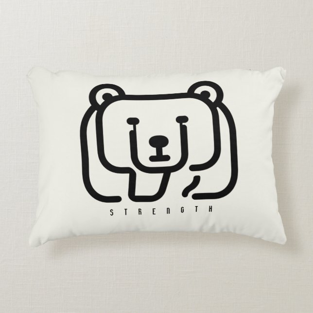 BOAZ Bear – Strength Icon Accent Pillow (Front)