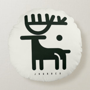 BOAZ Minimalist Nordic Reindeer Round Pillow