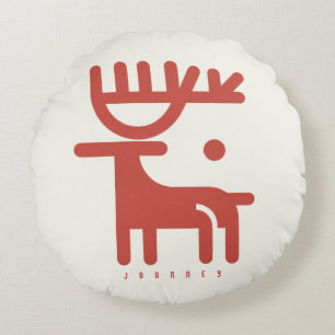 BOAZ Minimalist Nordic Reindeer Round Pillow