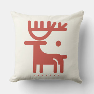 BOAZ Minimalist Nordic Reindeer Throw Pillow