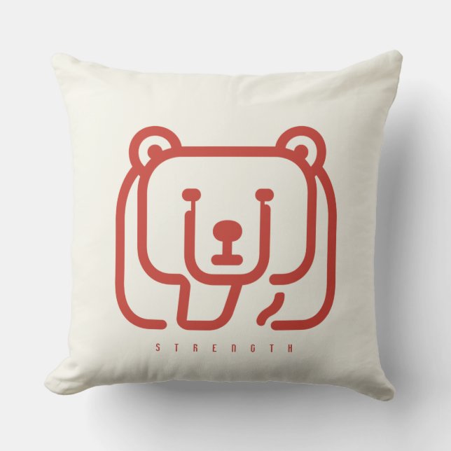 BOAZ Ours – Coussin de lancer à l'icône de force (Recto)
