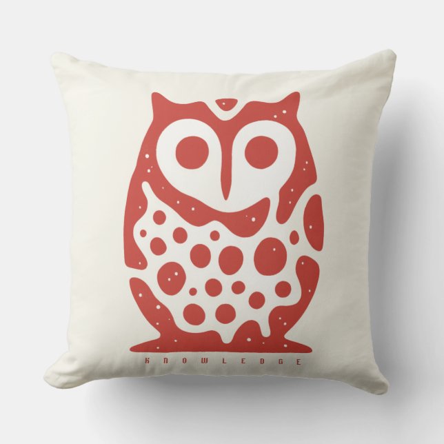 BOAZ Owl – Wisdom Icon Throw Pillow (Front)