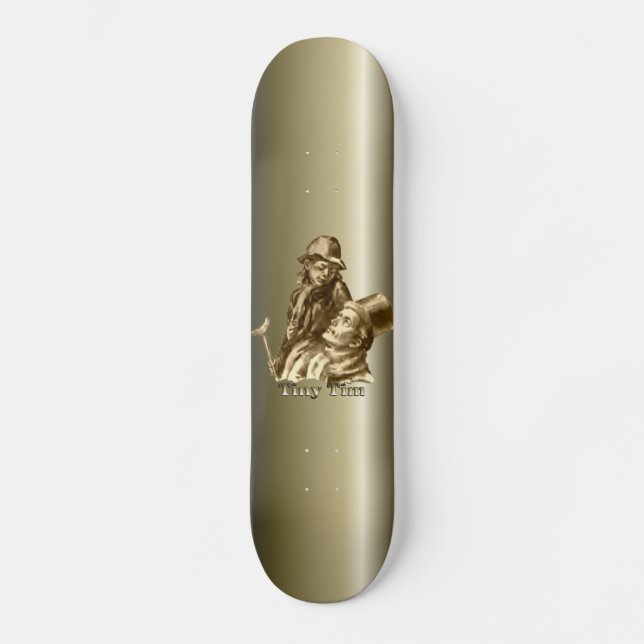 Bob Cratchit and Tiny Tim Christmas Carol Skateboard (Front)