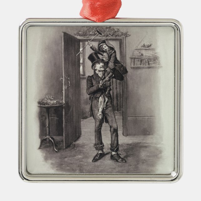 Bob Cratchit and Tiny Tim, from 'Charles Dickens: Metal Ornament (Front)