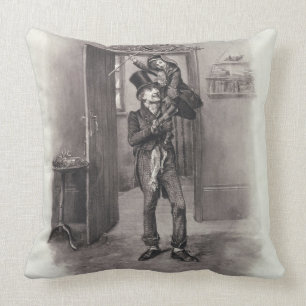 Bob Cratchit and Tiny Tim, from 'Charles Dickens: Throw Pillow