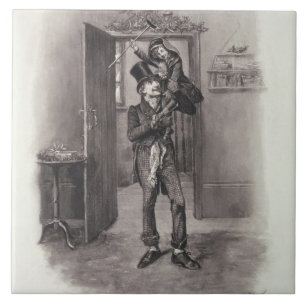 Bob Cratchit and Tiny Tim, from 'Charles Dickens: Tile
