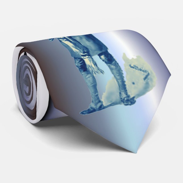 Bob Cratchit Holding Tiny Tim Christmas Carol Tie (Rolled)