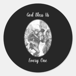 Bob Cratchit Tiny Tim A Christmas Carol Classic Round Sticker