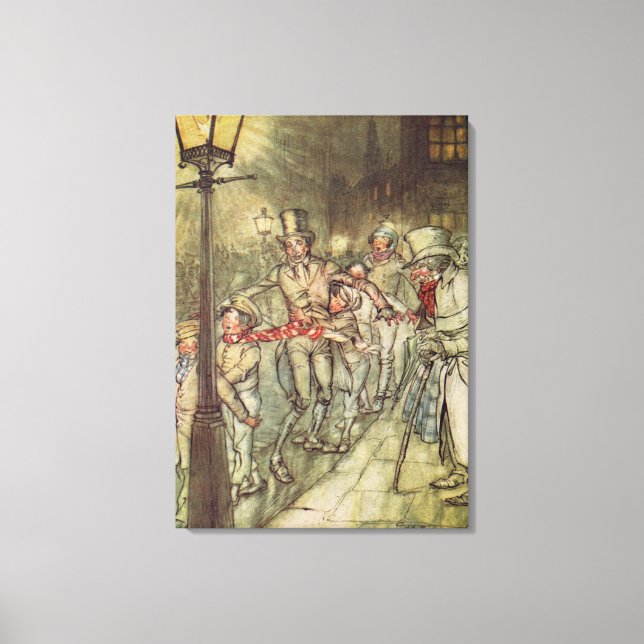 Bob Cratchit went down a slide on Cornhill Canvas Print (Front)