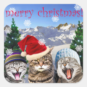 "Bob Humbug" Cat Theme Christmas Sticker