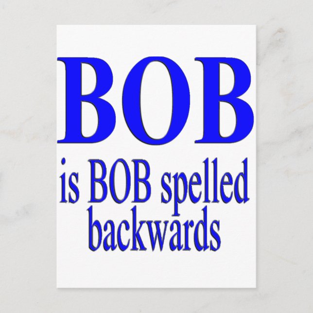 Bob is Bob backwards Postcard (Front)