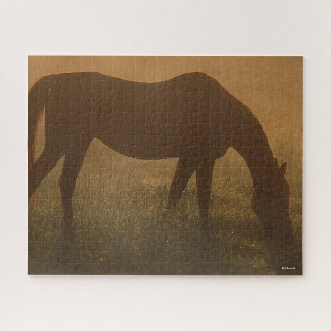 Bob Langrish | Arab Grazing In The Mist Jigsaw Puzzle (Horizontal)