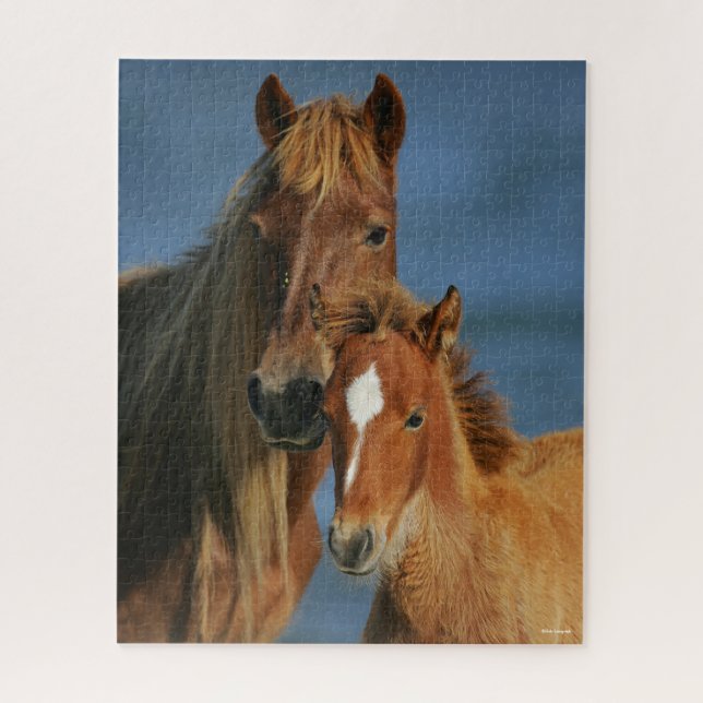 Bob Langrish | Baker Pony Mare and Foal headshot Jigsaw Puzzle (Vertical)