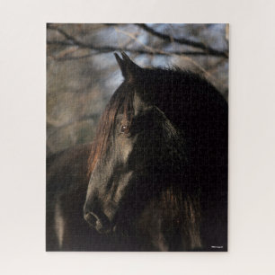 Bob Langrish   Black Tennessee Walker Headshot Jigsaw Puzzle