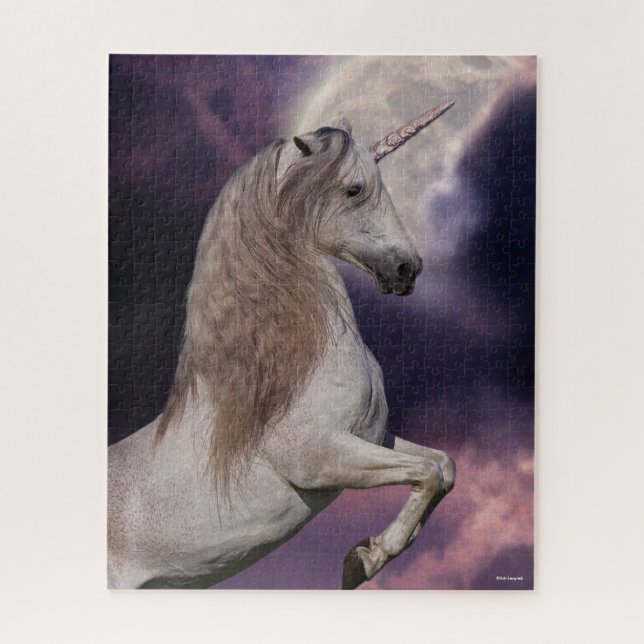 Bob Langrish | Grey Unicorn Rearing Jigsaw Puzzle (Vertical)