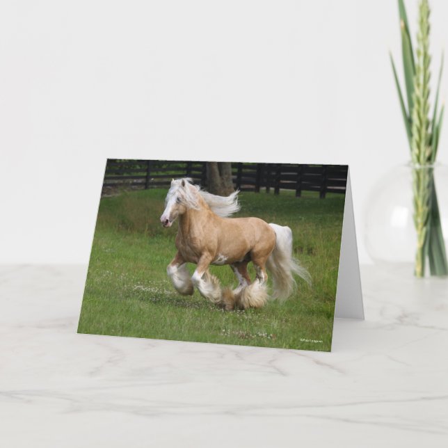 Bob Langrish | Palomino Gypsy Vanner Horse Running Card (Front)