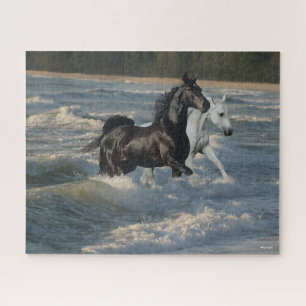 Bob Langrish   Two Arab Horses Walking In The Sea Jigsaw Puzzle