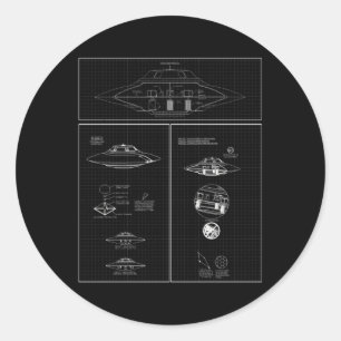 Bob Lazar Sport Model Uap Blueprint Classic Round Sticker