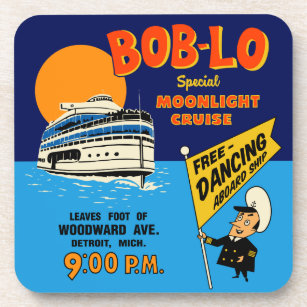 Bob-Lo Special Moonlight Cruise Retro Design Coaster