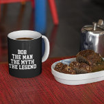 Bob: Man, Myth, Legend, black Two-Tone Coffee Mug<br><div class="desc">Bob internet meme is funny and humorous. The mug is a cool gift idea for self,  friend or family. Choose the type of mug,  required from the options menu.</div>