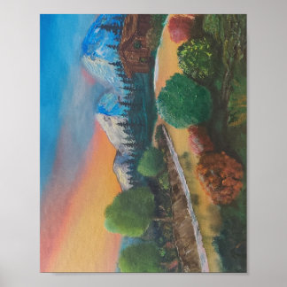 Bob Ross Inspired Painting Poster