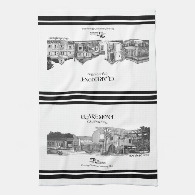 Bob Smith Claremont Collection - 2 collages Kitchen Towel (Vertical)