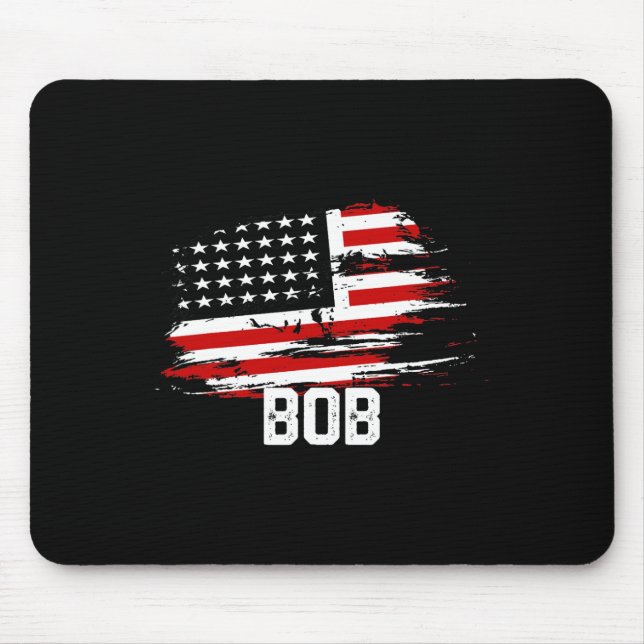 Bob Usa Flag Personalized 4th Of July Bob  Mouse Pad (Front)
