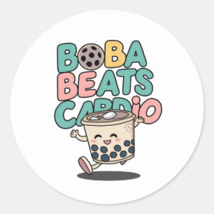 Boba Beats Cardio funny sticker