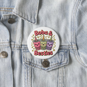 BOBA & Besties Vibes – Perfect for Boba Tea Lovers 3 Inch Round Button